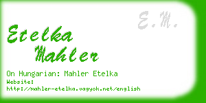 etelka mahler business card